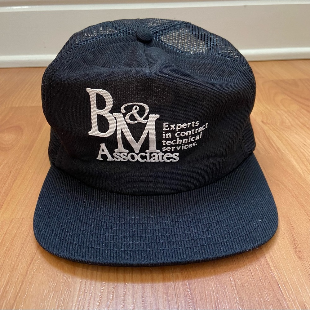 Vintage B&M Associates Logo Distressed Snap Back Hat